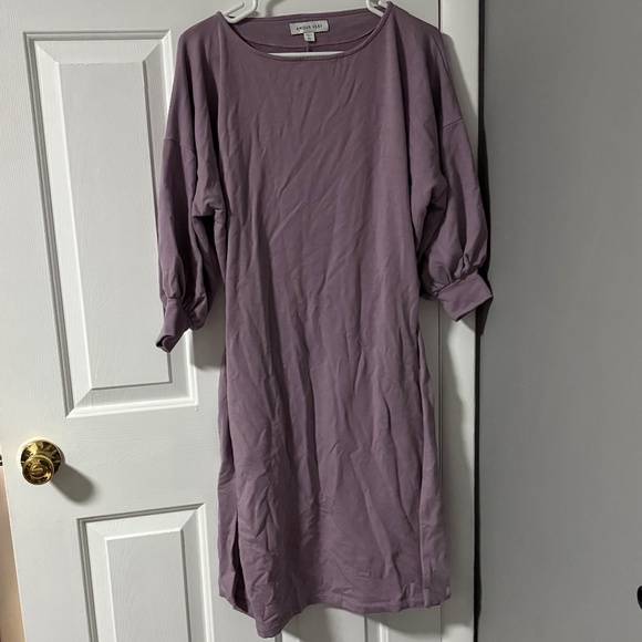 Soft Mauve Sweatshirt Dress, one-size-fits-all - Picture 4 of 4